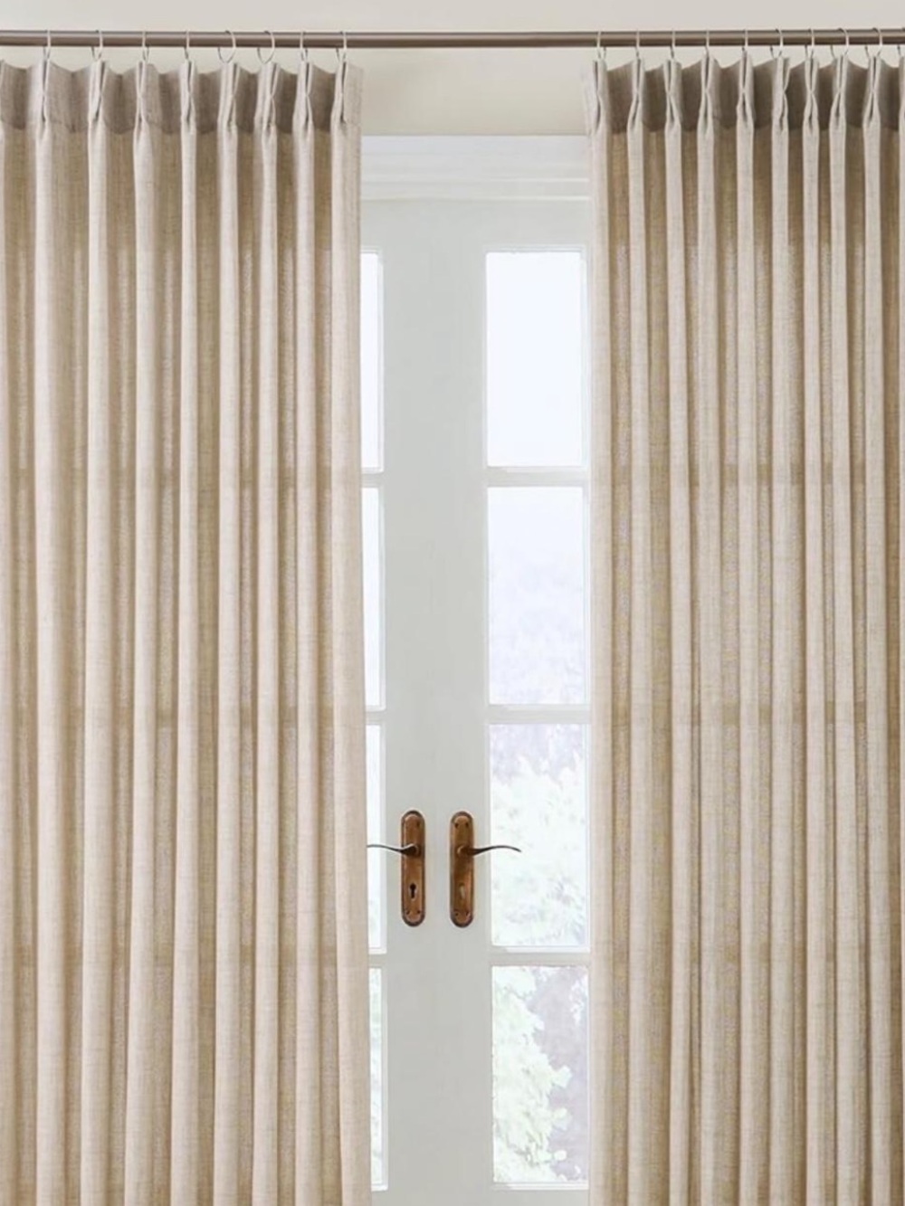 Neutral Beige Pleated Curtain Panels - Home Accents